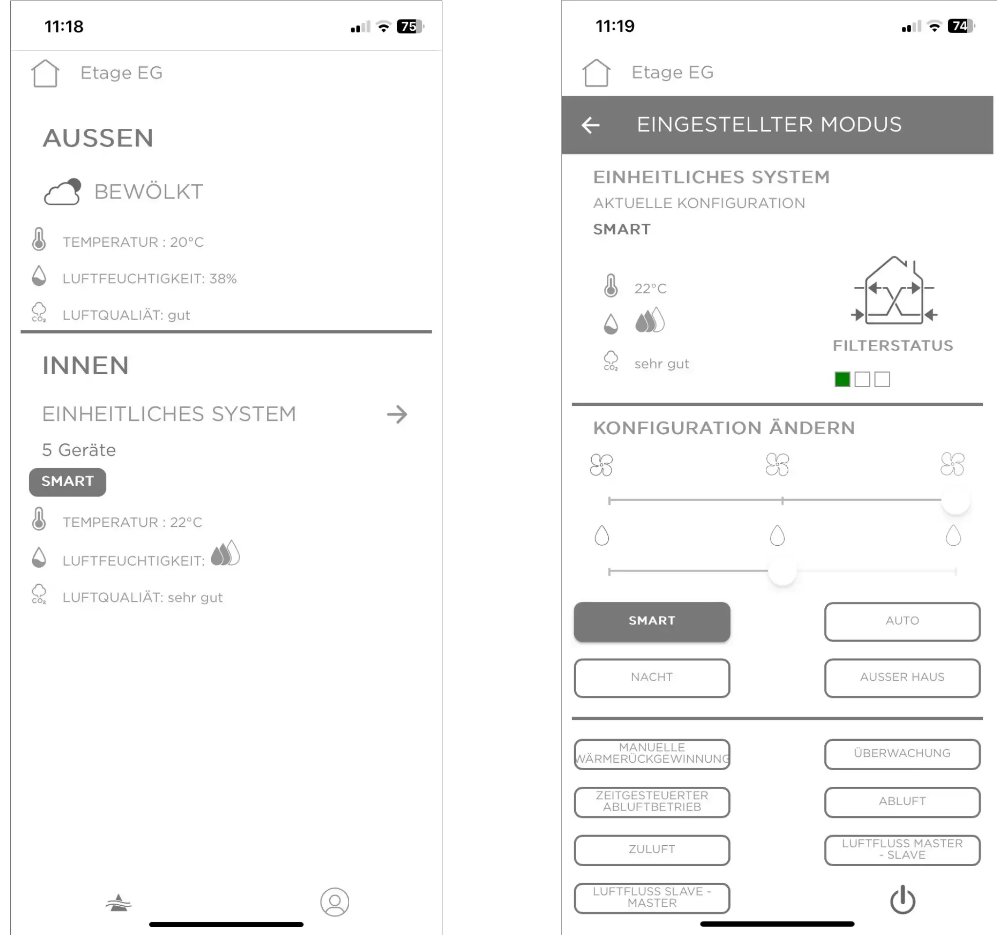 Dezentrale Lueftungsanlage Screenshot App
