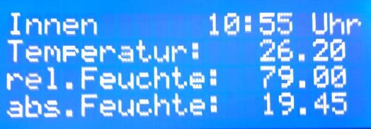 Display Taupunktsteuerung